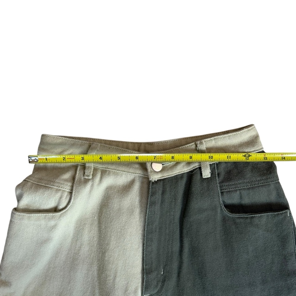 Papermoon Olive Green and Cream High Waisted Wide Leg Pants Women’s Small - Picture 6 of 7